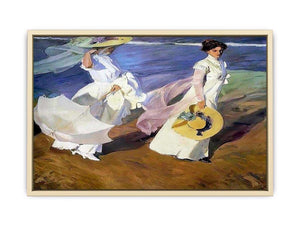 Strolling along the Seashore Art Print