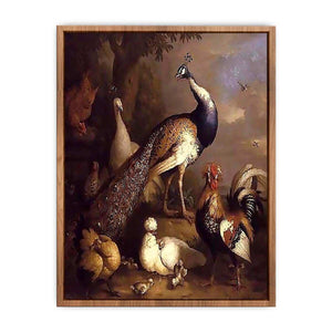 Peacock, Peahen and Poultry in a Landscape Poster