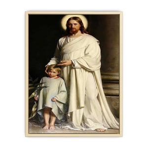 Christ and a Boy Art Print