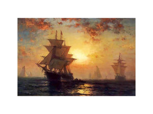 Ships at Night by Edward Moran