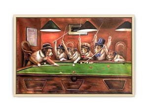 Dogs Playing Pool Art Print