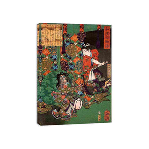 Masatsura Surprising a Fox Ghost by Yoshitoshi onogawa Painting