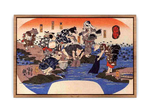 Animals dyeing fabrics Poster