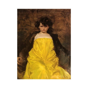 Women In yellow Dress Painting by Ramon Casas