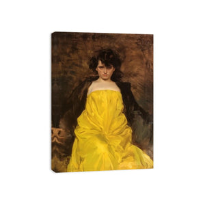 Women In yellow Dress Painting by Ramon Casas