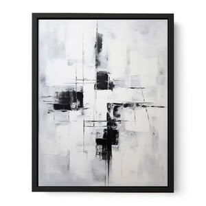 Grey Black Abstract Painting Canvas Print