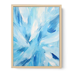 Blue And White Abstract Painting Streched canvas