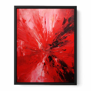 Knife Art Abstract Red Painting Canvas Print