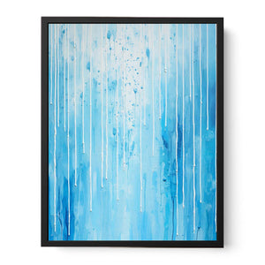 Blue Color Drip Art Canvas Print