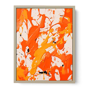 Orange Art Dripping Color Painting Art Print