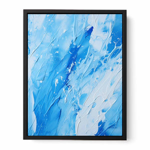 Blue White Drip Painting Canvas Print