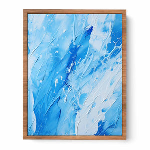 Blue White Drip Painting Poster