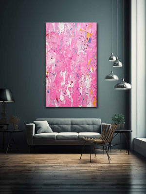 Pink Drip Painting
