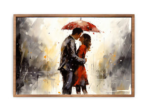 Red Couple Art Painting Poster