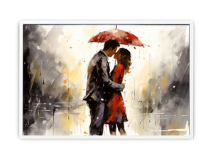 Red Couple Art Painting Framed Print