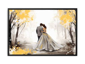 Golden Fall Love Art Canvas Print