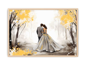 Golden Fall Love Art Streched canvas