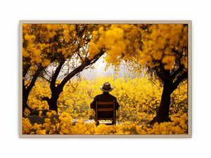Me & Yellow Flowers in Autumn Art Print