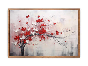 Red White Tree Abstract Poster