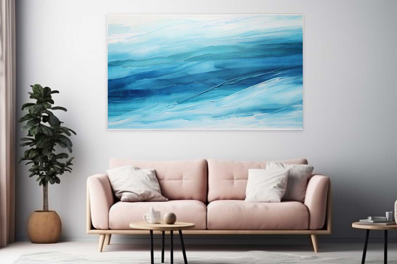 Blue Abstract Layer Painting