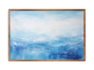 White Blue Abstract Poster