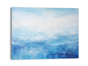White Blue Abstract Painting