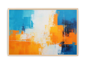 Orange Blue Abstract Streched canvas