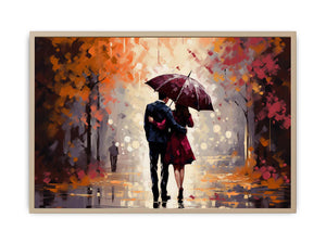 Couple Under Umbrella Art Print