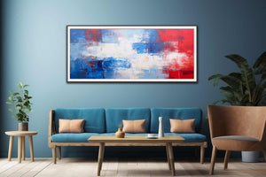 Blue Red Abstract Painting