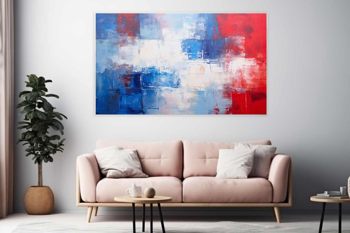 Blue Red Abstract Painting