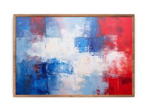 Blue Red Abstract Poster