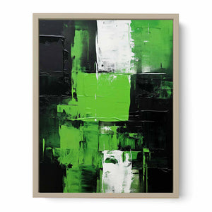 Black Green Abstract Art Print