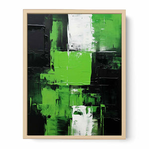 Black Green Abstract Streched canvas