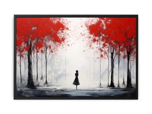 Red Tree Abstract Canvas Print