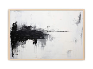 White Black Abstract Streched canvas
