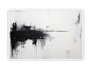 White Black Abstract Framed Print