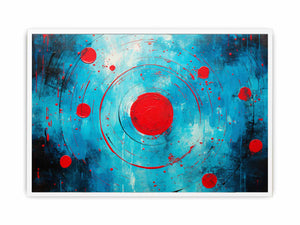 Red Black Abstract Circles Framed Print