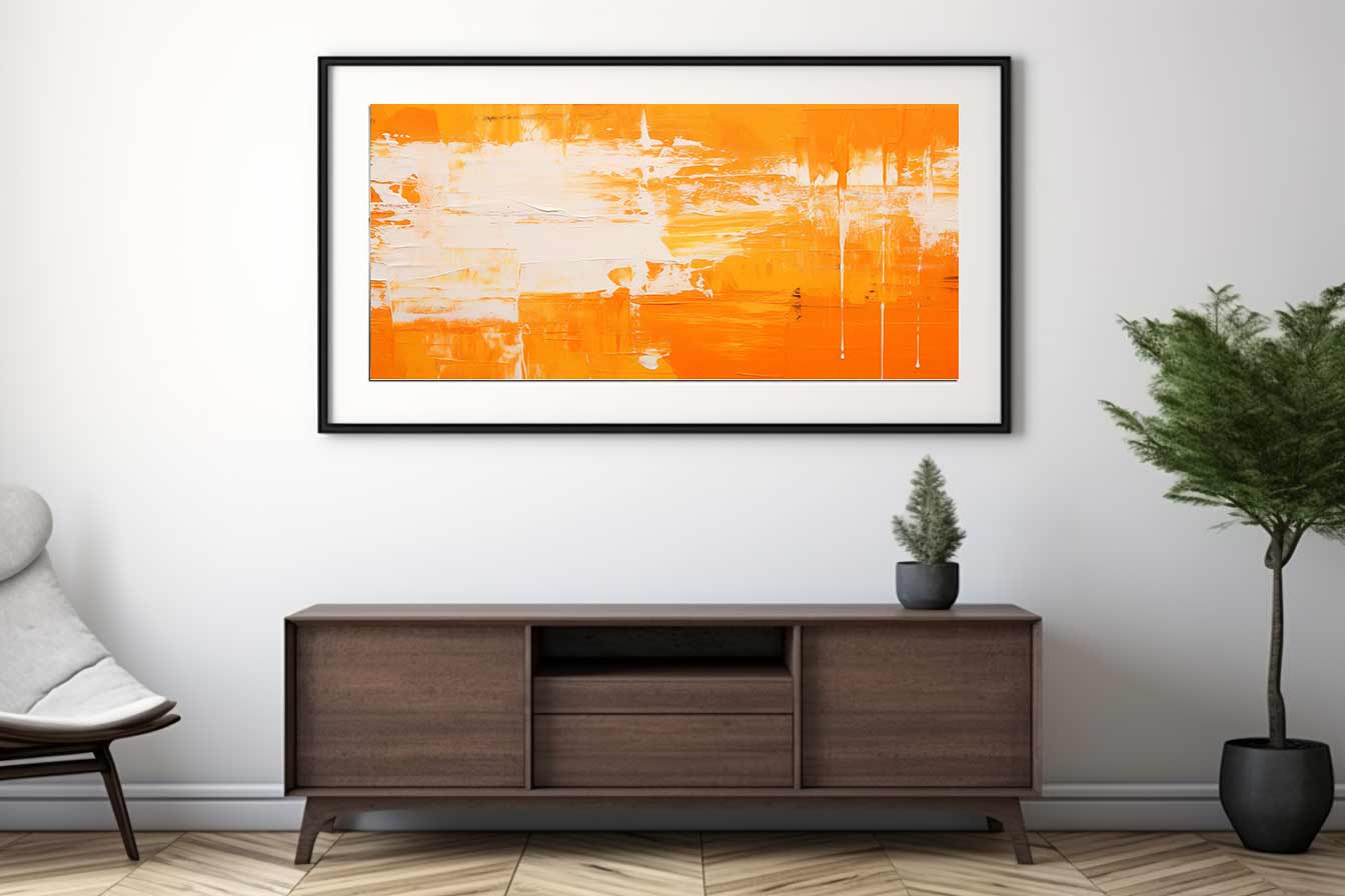 Orange White Abstract Painting
