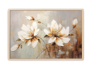 White Flowers Streched canvas