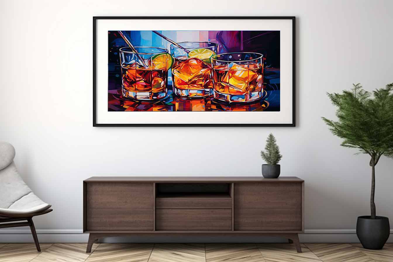 Whiskey GLasses Painting