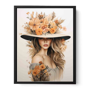 Girl Flower Cap Canvas Print
