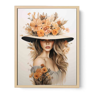 Girl Flower Cap Streched canvas