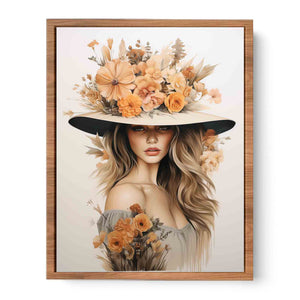 Girl Flower Cap Poster