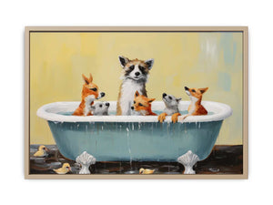 Animal Bathing In Tub Art Print