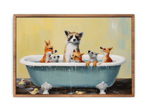 Animal Bathing In Tub Poster