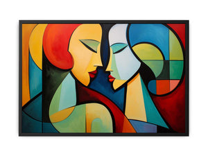 Two Women Modern Art Painting Canvas Print