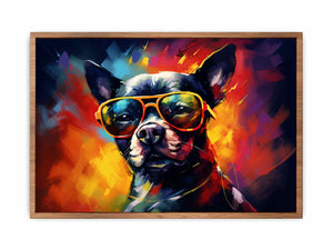 Dog with Glasses Poster