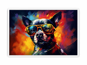 Dog with Glasses Framed Print