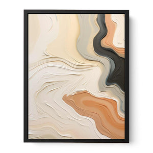 Abstract Brown Peach Knife Art Painting Canvas Print