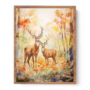 Two Deer Modern Art Painting Poster